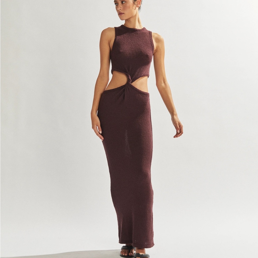 One Mile the Label Limoncello Twist Dress- Brown